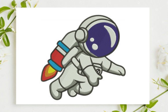 Astronaut Flying with Rocket