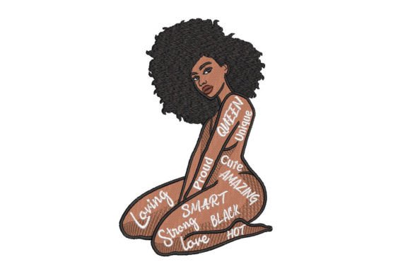 Black Cute Woman with Afro Hairstyle