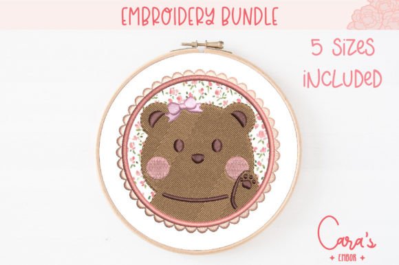 Cute Bear Pink Applique