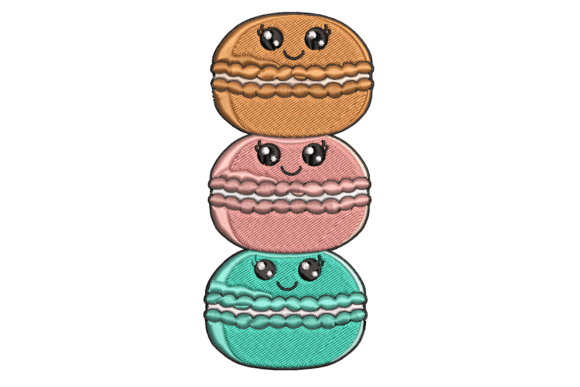 Cute Macarons Embroidery Design