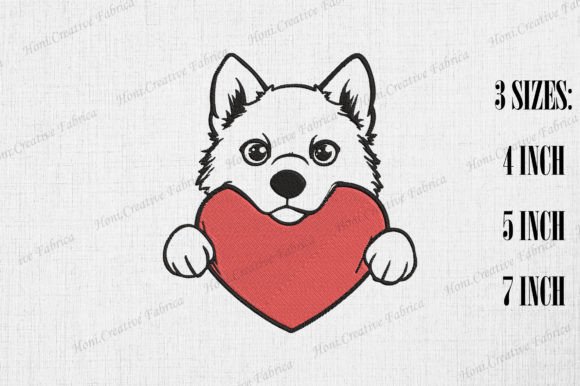 Cute Siberian Husky Peeking from Heart Review