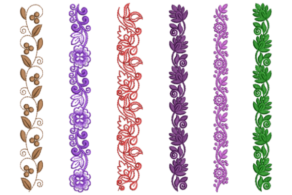 Flower and Leaves Borders Set