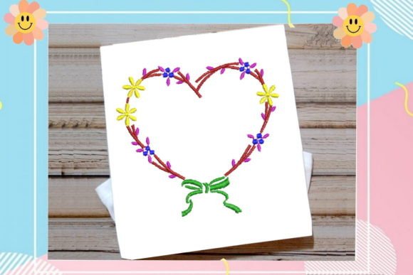 Flower Heart Wreath Embroidery