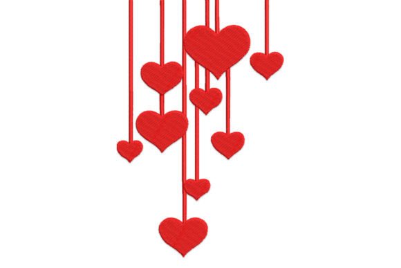 Heart Hanging Embroidery Design