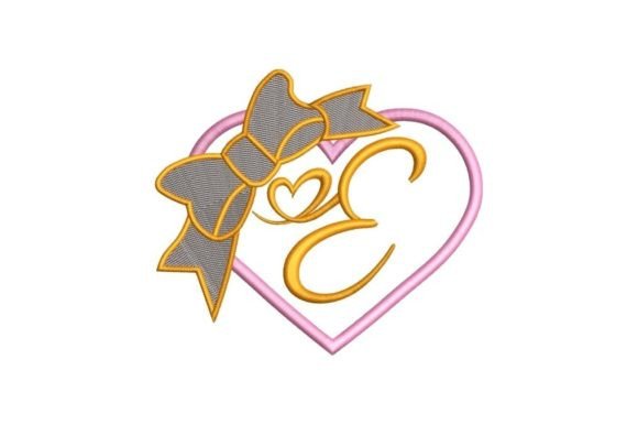 Letter E in Heart: A Unique Embroidery Design