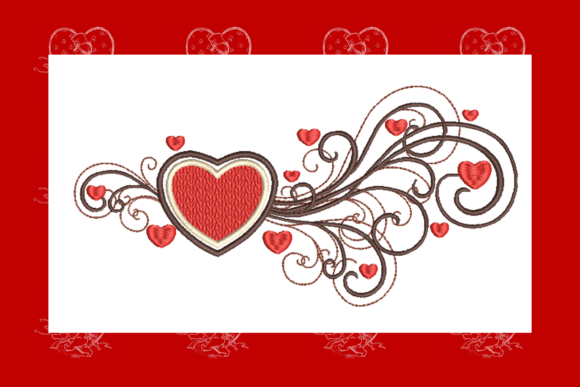 Valentine Heart Swirls: A Delightful Embroidery Design for Personalized Creations